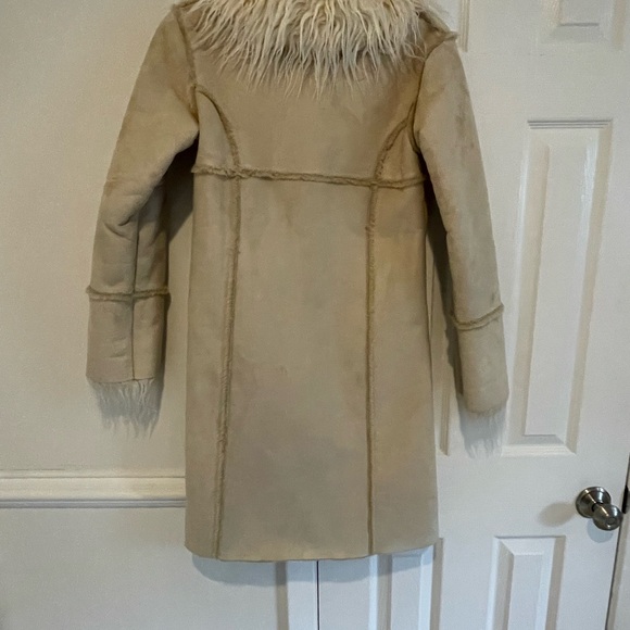 Blanc Noir Faux Fur Vintage Penny Lane Coat Jacket Hippie Y2K 90’s - Picture 2 of 7